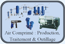 Air comprimé : production et traitement (compresseur, sécheur, filtre, purgeur, outillage pneumatique, ...)